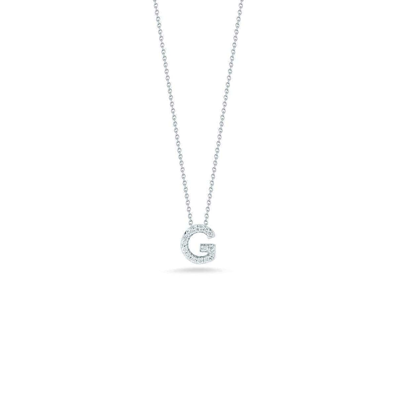 18k White Gold & Diamond Love Letter G Necklace - 001634AWCHXG-Roberto Coin-Renee Taylor Gallery