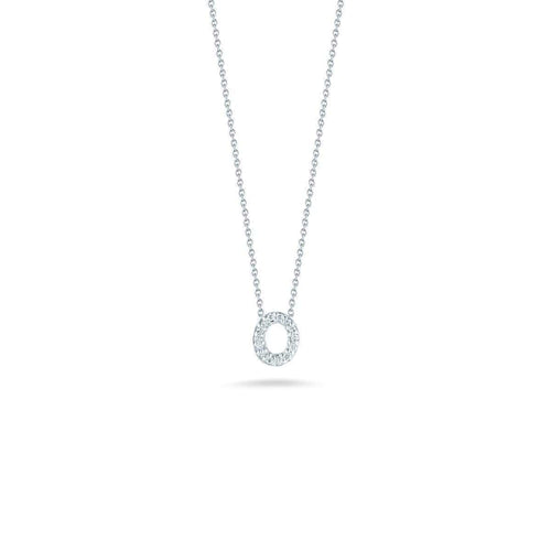 18k White Gold & Diamond Love Letter O Necklace - 001634AWCHXO-Roberto Coin-Renee Taylor Gallery