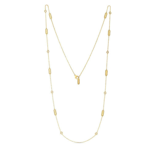 18k Yellow Gold & Diamond Station Necklace - 7771248AY36X-Roberto Coin-Renee Taylor Gallery