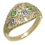 18K Curious Orange Pink Mix Sapphire & Diamond Dome Ring - R-146S-Alex Sepkus-Renee Taylor Gallery