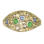 18K Curious Orange Pink Mix Sapphire & Diamond Dome Ring - R-146S-Alex Sepkus-Renee Taylor Gallery