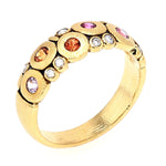 18K "Candy" Pink Orange Mix Sapphire & Diamond Dome Ring - R-122S-Alex Sepkus-Renee Taylor Gallery