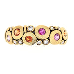 18K "Candy" Pink Orange Mix Sapphire & Diamond Dome Ring - R-122S-Alex Sepkus-Renee Taylor Gallery