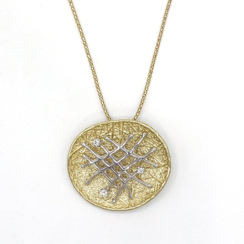 14k Gold & Diamond Pendant - 592MD-YW+YCH-Leon Israel Designs-Renee Taylor Gallery