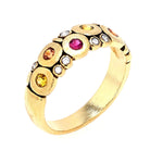 18K "Candy" Fire Mix Sapphire & Diamond Dome Ring - R-122S-Alex Sepkus-Renee Taylor Gallery