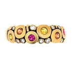 18K "Candy" Fire Mix Sapphire & Diamond Dome Ring - R-122S-Alex Sepkus-Renee Taylor Gallery