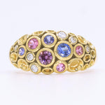 18K Open Work Diamond & Faceted Sapphire Ring - R-68FS-Alex Sepkus-Renee Taylor Gallery