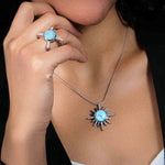 Destiny Ring - Rdest00-00-Marahlago Larimar-Renee Taylor Gallery