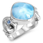 Harmony Ring - Rharm00-00-Marahlago Larimar-Renee Taylor Gallery