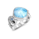 Harmony Ring - Rharm00-00-Marahlago Larimar-Renee Taylor Gallery
