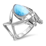Frog Ring - Rfrog00-00-Marahlago Larimar-Renee Taylor Gallery