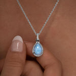 Radiance Pear Necklace - Nradi01-00-Marahlago Larimar-Renee Taylor Gallery