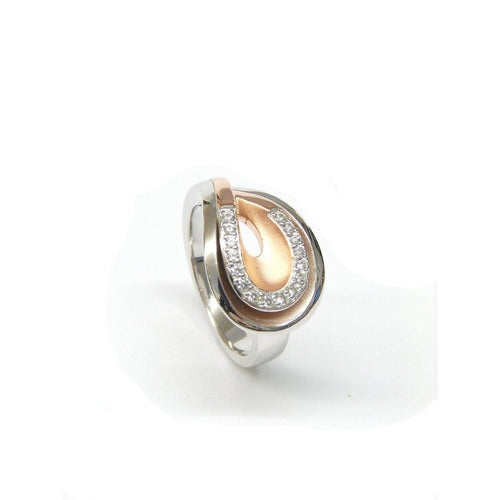 Rose Gold Plated Sterling Silver White Sapphire Ring - 42/84806-3-Breuning-Renee Taylor Gallery