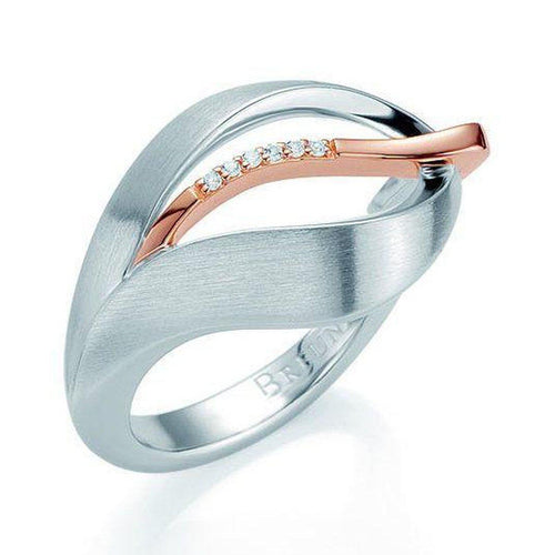 Rose Gold Plated Sterling Silver White Sapphire Ring - 42/03179-Breuning-Renee Taylor Gallery