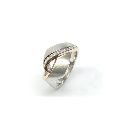 Rose Gold Plated Sterling Silver White Sapphire Ring - 42/84807-3-Breuning-Renee Taylor Gallery