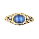 18K Moonstone & Diamond Ring - R-54-Alex Sepkus-Renee Taylor Gallery