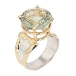 14K Gold & Crystalline Silver Prasiolite Ring - 50298-Shelli Kahl-Renee Taylor Gallery