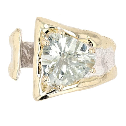 14K Gold & Crystalline Silver Prasiolite Ring - 51829-Shelli Kahl-Renee Taylor Gallery