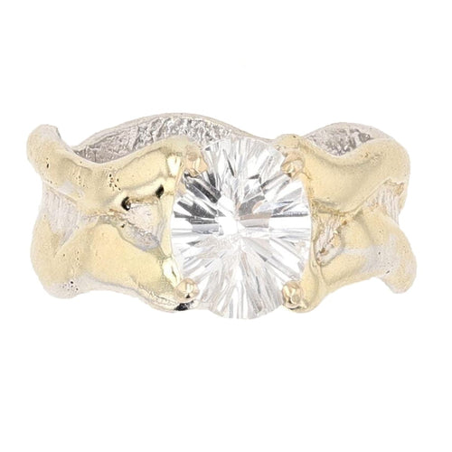 14K Gold & Crystalline Silver White Topaz Ring - 51835-Shelli Kahl-Renee Taylor Gallery
