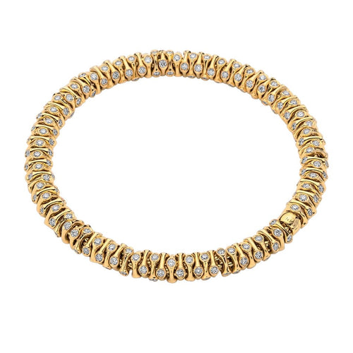 Prima Flexible 18K Gold & Diamond Pave Bracelet - 742B-FOPE-Renee Taylor Gallery