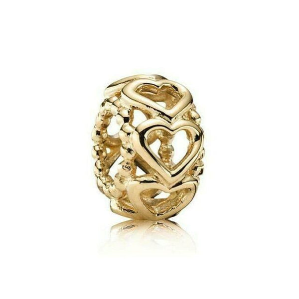 PANDORA Loving 14金ゴールド SILVA Authentic Pandora 14K Gold SSilver Apple of My Eye Charm