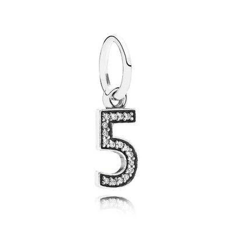 Number 5 Clear Cubic Zirconia Charm - 791343CZ-Pandora-Renee Taylor Gallery