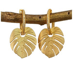 14K Gold & Diamond Monstera Earrings - M8757-Marika-Renee Taylor Gallery