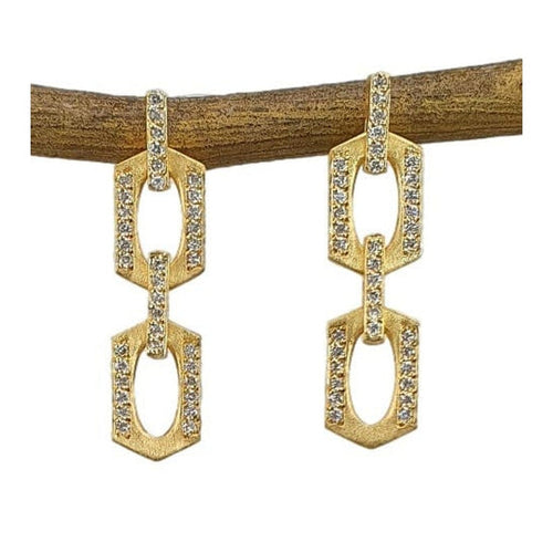 Marika 14k Gold & Diamond Chain Link Earrings - M8917-Marika-Renee Taylor Gallery
