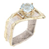 14K Gold & Crystalline Silver Aquamarine & Diamond Ring - 9531-Charles Duncan-Renee Taylor Gallery
