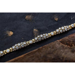 White Link Bracelet with White Diamonds in 18K Yellow Gold - B-50D-Alex Sepkus-Renee Taylor Gallery