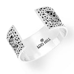 Sterling Silver Medium Classic Granulation & Signature Scroll Cuff - BB6657-00355-Lois Hill-Renee Taylor Gallery