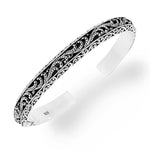 Sterling Silver Classic Small Granulated Cuff - BG6533-00247-Lois Hill-Renee Taylor Gallery