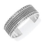 Sterling Silver Classic Small Textile Weave Cuff - BP8160-00418-Lois Hill-Renee Taylor Gallery