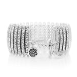 Sterling Silver Large Signature Carved Station Bracelet - BU6539-00155-Lois Hill-Renee Taylor Gallery