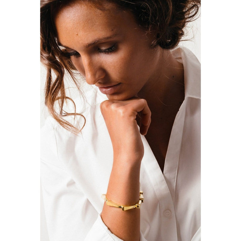 Gold Plated Leather Bracelet - B0106 ORO-CXC-Renee Taylor Gallery
