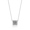 18K Yellow Gold Sterling Silver Square Block Pendant Necklace - GNU6969-16Y46-Lois Hill-Renee Taylor Gallery