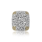 18K Yellow Gold Sterling Silver Signature Scroll Ring - GRU2434-Lois Hill-Renee Taylor Gallery