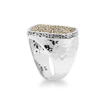 18K Yellow Gold Sterling Silver Signet Ring - GRU2480-Lois Hill-Renee Taylor Gallery