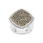 18K Yellow Gold Sterling Silver Signet Ring - GRU2480-Lois Hill-Renee Taylor Gallery
