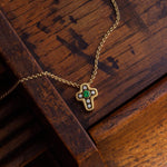 18K Cross Tsavorite & Diamond Pendant & Chain - M-1815 Tsavorite-Alex Sepkus-Renee Taylor Gallery