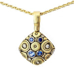 18K Soft Mosaic 2 Blue Mix Sapphire & Diamond Pendant - M-54S-Alex Sepkus-Renee Taylor Gallery