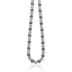 Sterling Silver Classic Carved & Granulated Bead Necklace with Woven Chain - NB6868-18355-Lois Hill-Renee Taylor Gallery