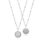 Sterling Silver Classic Reversible Hammered Carved Necklace - NU6874-18155-Lois Hill-Renee Taylor Gallery