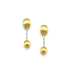 "ÉLITE" Gold Boules & Diamonds Bars Elegant Drop Earrings - OS14-583-Nanis-Renee Taylor Gallery