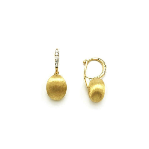"CILIEGINE" Gold Ball Drop Earrings w/ Diamond Details (SMALL) - OS17-583-Nanis-Renee Taylor Gallery