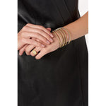 Signature The Classic Pavé Hinge Bangle in Black Gold and 14K Gold on Sterling Silver - YRZB080047B-HG-Freida Rothman-Renee Taylor Gallery
