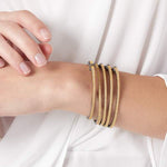 Signature The Classic Pavé Hinge Bangle in Black Gold and 14K Gold on Sterling Silver - YRZB080047B-HG-Freida Rothman-Renee Taylor Gallery