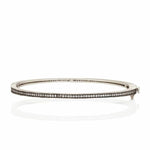 Signature The Classic Pavé Hinge Bangle in Black Gold and Platinum on Sterling Silver - YRZB080047B-HG-Freida Rothman-Renee Taylor Gallery