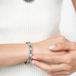 Signature Oval Eternity Hinged Bangle - Black Gold and 14K Gold-Freida Rothman-Renee Taylor Gallery
