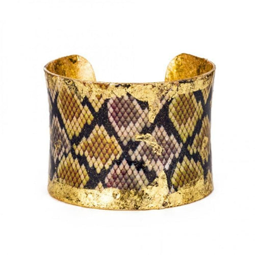 Python Brown/Yellow Cuff - PY103-Evocateur-Renee Taylor Gallery